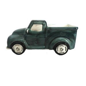 NWOT Hand Painted Ceramic Truck Planter Storage